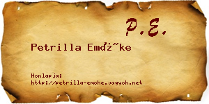 Petrilla Emőke névjegykártya